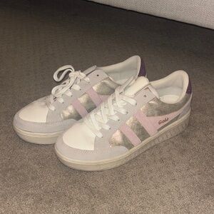 Gola Women's Glittery Silver and Pink Sneakers